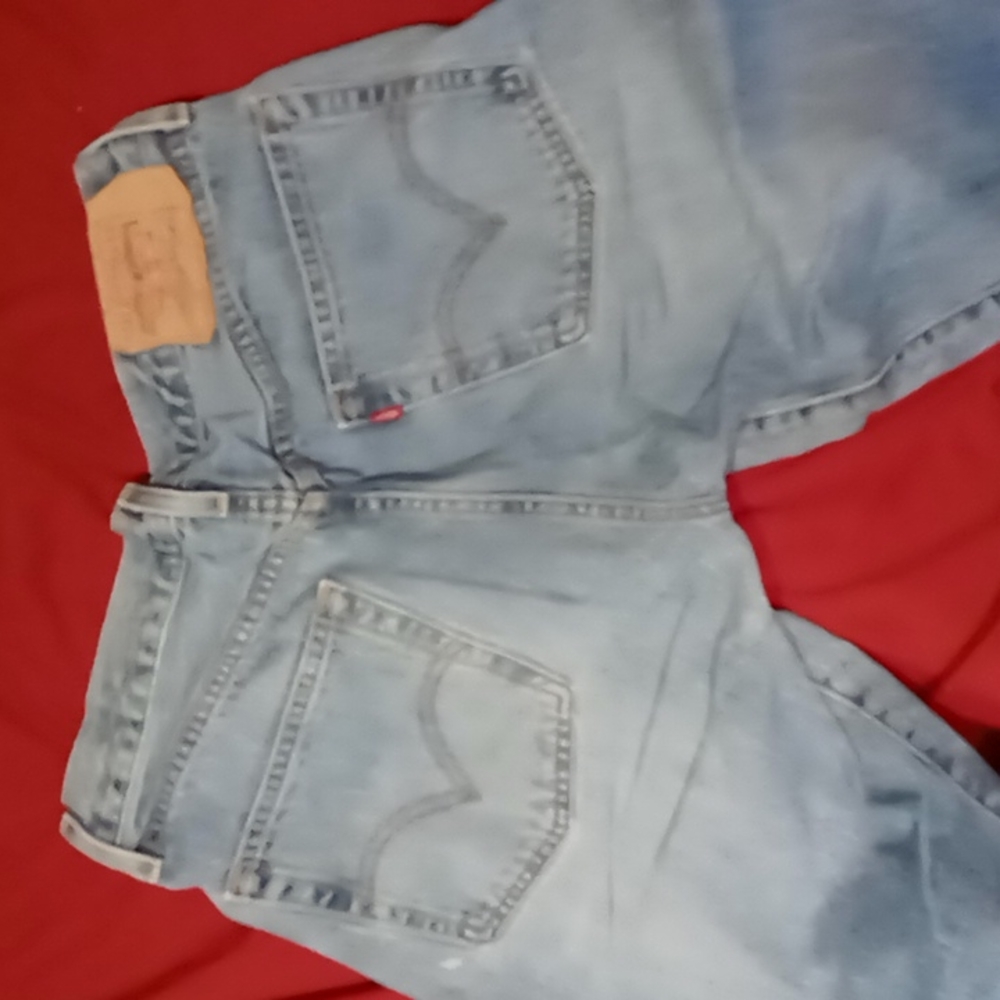 Levis 501 buttonfly jeans. Cut hem